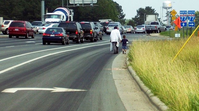 Each year, thousands of Americans are killed while walking on dangerous roads. Photo from Transportation for America.