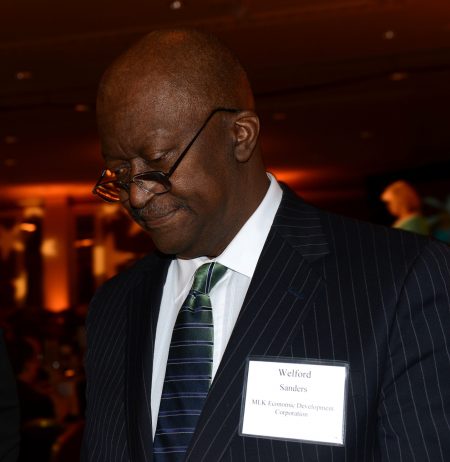 The late Welford Sanders accepted the BMO Harris Bank Cornerstone Award at the 2014 MANDI dinner. Photo by Sue Vliet.