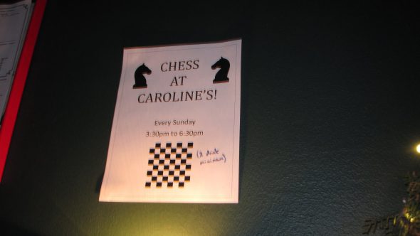 Chess at Caroline’s. Photo by Michael Horne.