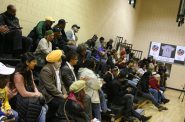 A crowd of about 50 residents packed the Mary Ryan Boys & Girls Club gym. Photo by Jabril Faraj.