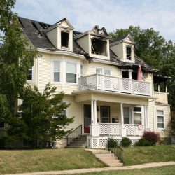 The fire-damaged building at 2604 E. Park Pl. Photo by Jeramey Jannene.