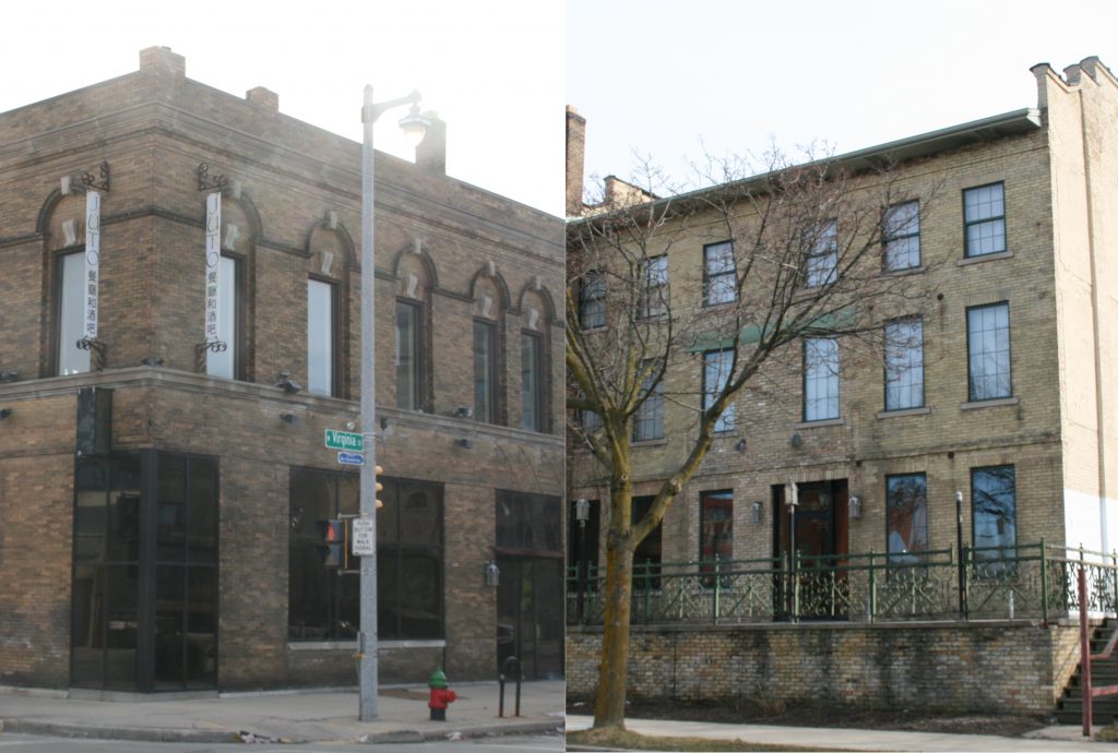 605-609 W. Virginia St. The tied house is on the left, the rowhouse on the right. Photos by Jeramey Jannene.