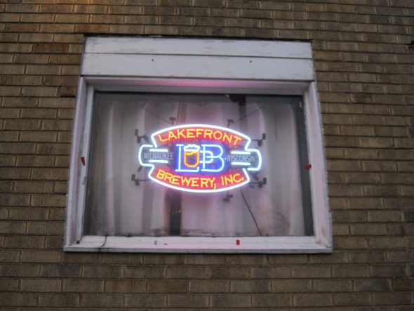Lakefront Brewery sign. Photo by Michael Horne.