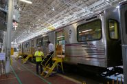 Subway cars inside Talgo facility. Photo by Graham Kilmer.