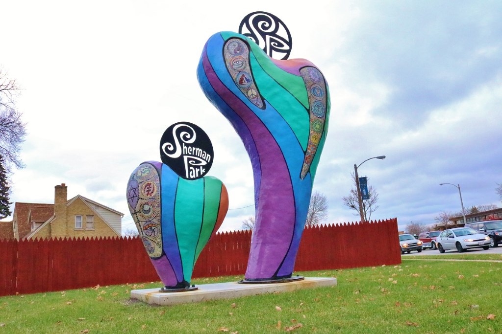 Compassion Sculpture in Sherman Park. Photo from the City of Milwaukee.