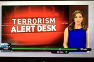 Terrorism Alert Desk. Photo by twitter user Renee Hobbs.