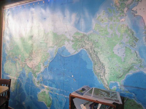 Defense Department map of the world. Photo by Michael Horne.