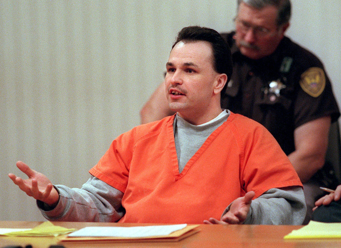 Convicted murderer Ken Hudson addresses the court at his sentencing on April 3, 2001. Outagamie County Circuit Judge Harold Froehlich sentenced him to life in prison plus 73 years for the June 25, 2000, murder of Shanna Van Dyn Hoven in Kaukauna, Wis. Hudson, who has maintained his innocence, has been granted a new round of DNA testing. (Dan Powers/USA TODAY NETWORK-Wisconsin)