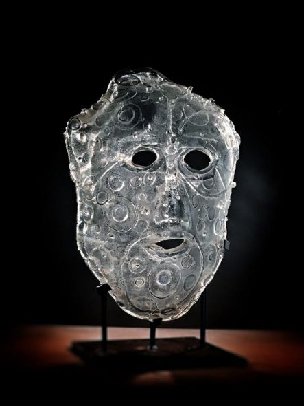 AGAMEMNON, Sand Cast Glass with Steel Base, 24x15x12” by Jeremy Popelka.