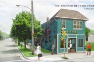 This rendering shows how the Kindred building will look after it is redeveloped. Photo courtesy of Melissa Goins.
