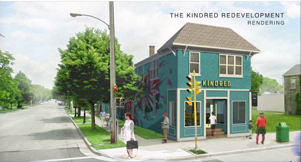 This rendering shows how the Kindred building will look after it is redeveloped. Photo courtesy of Melissa Goins.