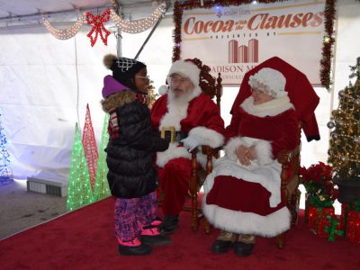 Santa and Mrs. Claus return to Cathedral Square Park for Cocoa with the Clauses on Saturday