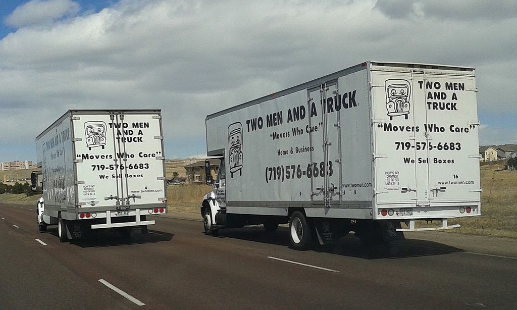 Two Men and a Truck. Photo by Xnatedawgx (Own work) [CC BY-SA 4.0 (https://creativecommons.org/licenses/by-sa/4.0)], via Wikimedia Commons