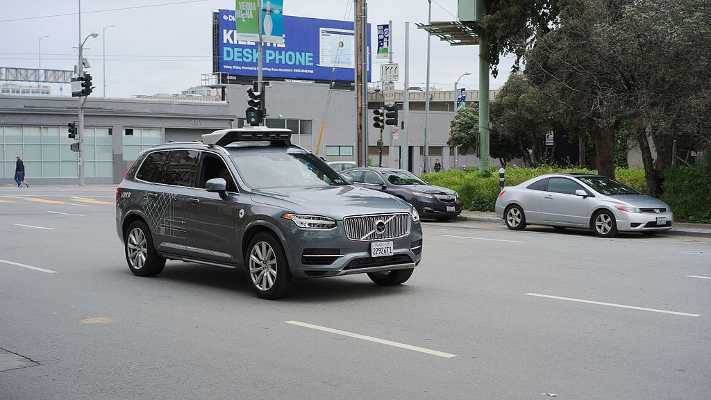 A self driving Uber seen in San Francisco. Photo by Dllu (Own work) [CC BY-SA 4.0 (https://creativecommons.org/licenses/by-sa/4.0)], via Wikimedia Commons
