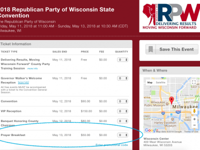 Wisconsin Republican State Convention Features ‘Pay to Pray’ Event With Gov. Walker, Attorney General Brad Schimel