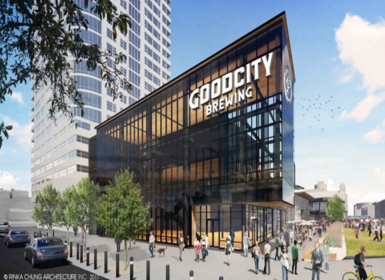 Good City Brewing at Live Block. Rendering by Rinka Chung Architecture.