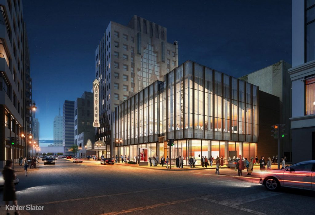 Milwaukee Symphony Orchestra plans for Warner Grand Theatre. Rendering by Kahler Slater.