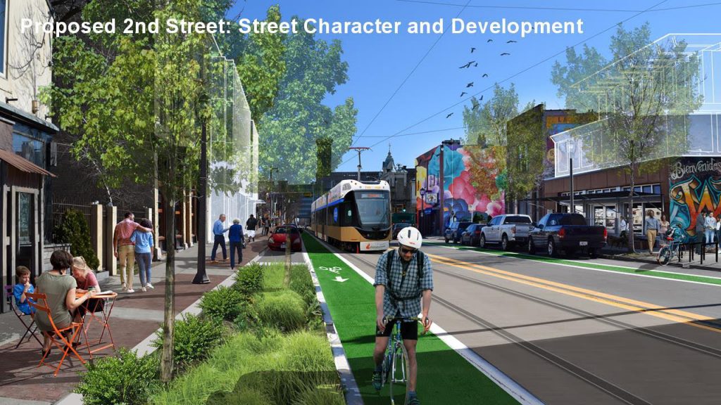 Walker's Point Streetcar Rendering - S. 2nd St. - Rendering by City of Milwaukee