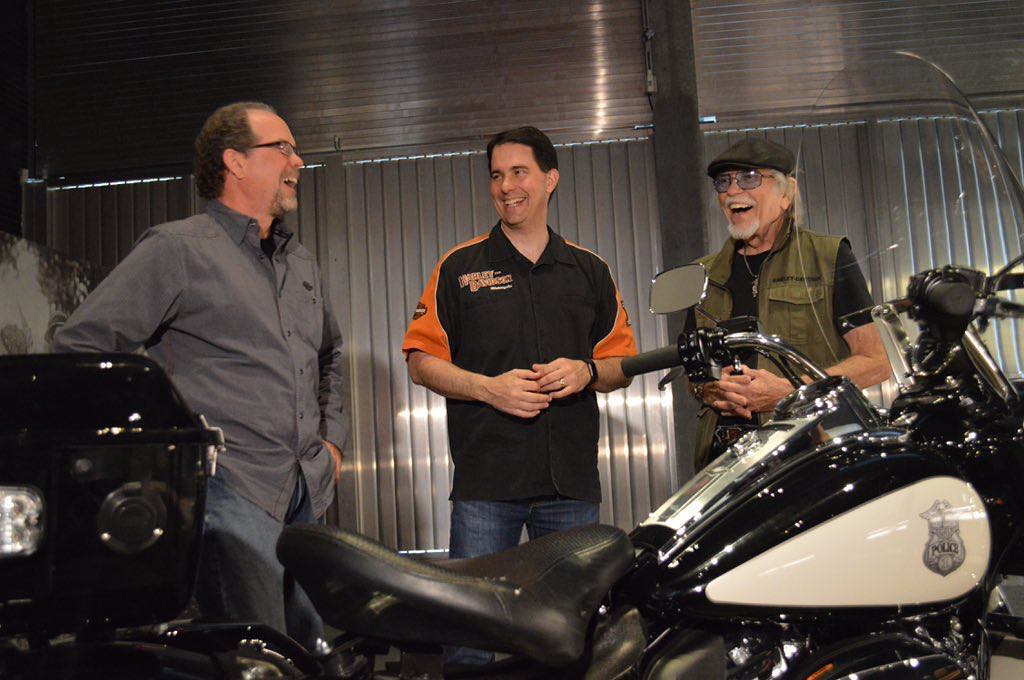Gov. Scott Walker visiting the Harley-Davidson Museum. Photo from the State of Wisconsin.
