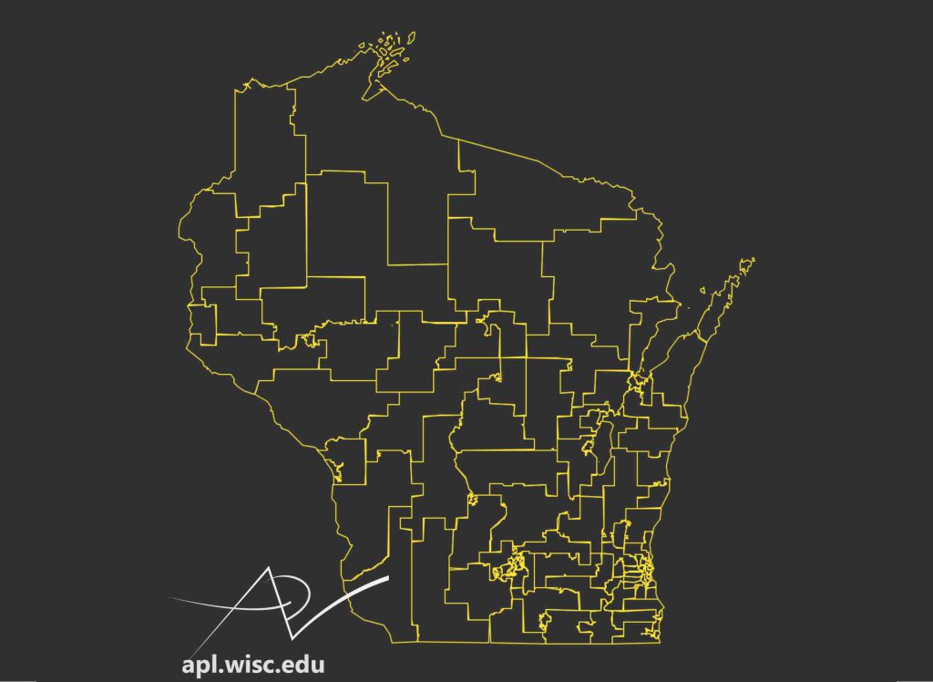 Wisconsin Assembly districts were revised in 2011 following the 2010 Census. Map by Caitlin McKown/UW Applied Population Lab.