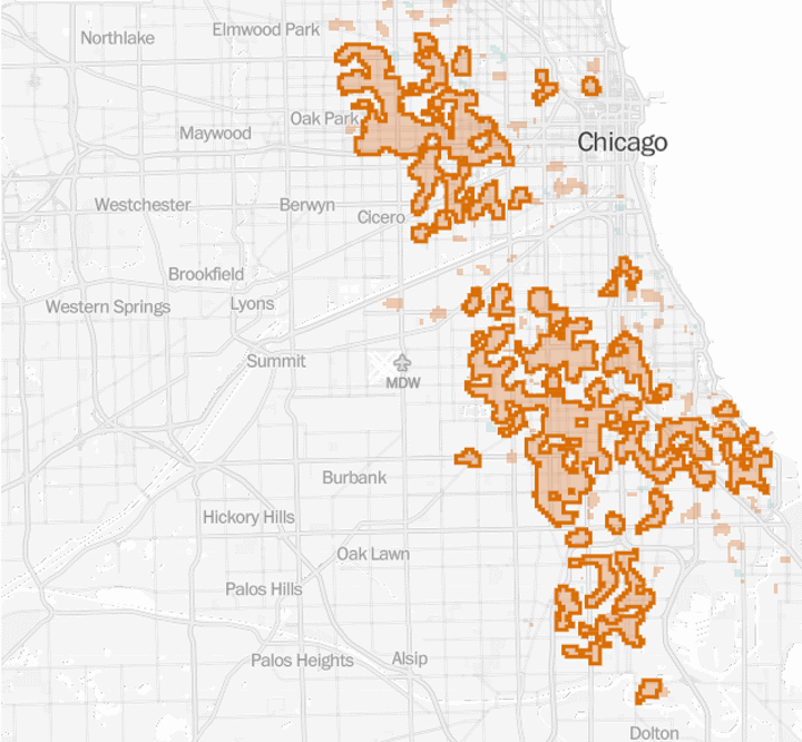 Map of Chicago homicides vs arrests