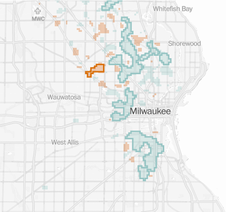 Map of Milwaukee homicides vs arrests