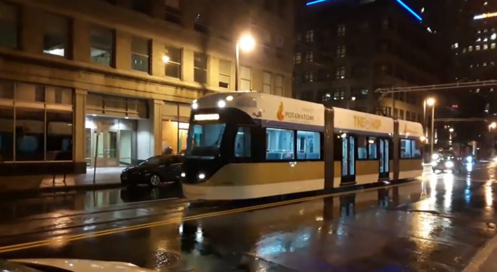 Late night streetcar test. Video by Warren Johnston.