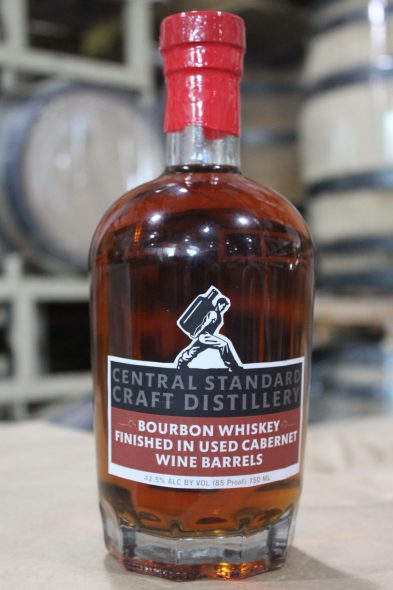 Central Standard New Cabernet Finished Bourbon. Photo from Central Standard Craft Distillery.