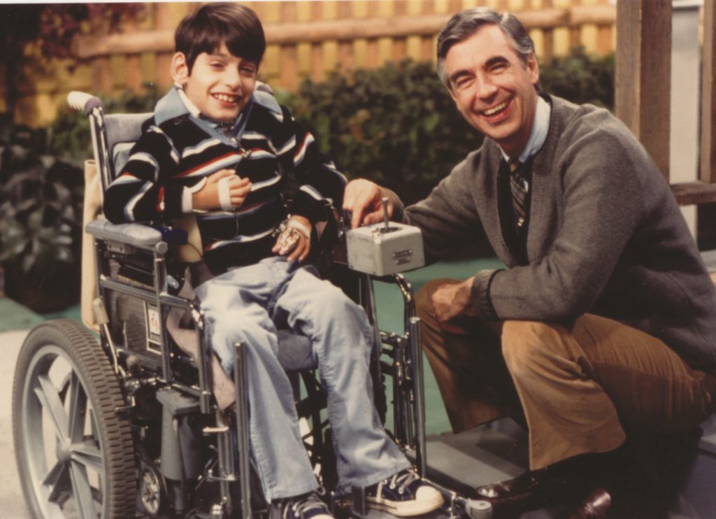 Jeff Erlanger and Mister Rogers on Set - First Aired in 1981.