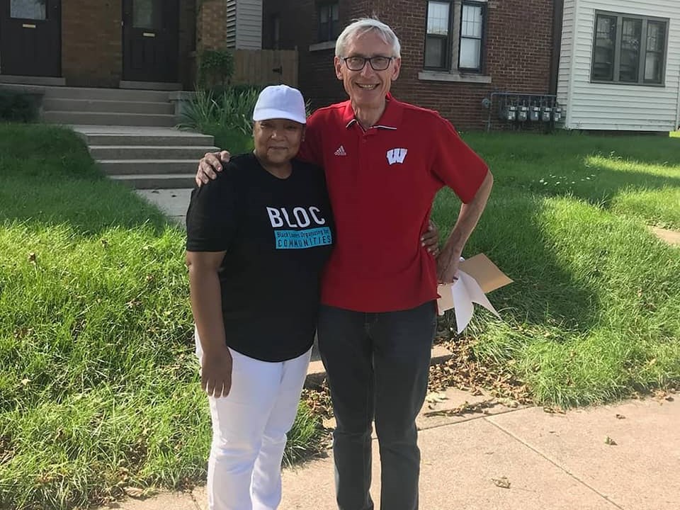 Black Leaders Organizing for Communities member with Tony Evers. Photo courtesy of BLOC.