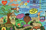 The mural displays the teens’ good choices, including going to college and avoiding drug use. Photo by Grace Connatser/NNS.