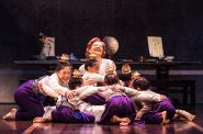 Angela Baumgardner as Anna Leonowens and the Royal Children in Rodgers & Hammerstein's THE KING AND I. Photo by Matthew Murphy.