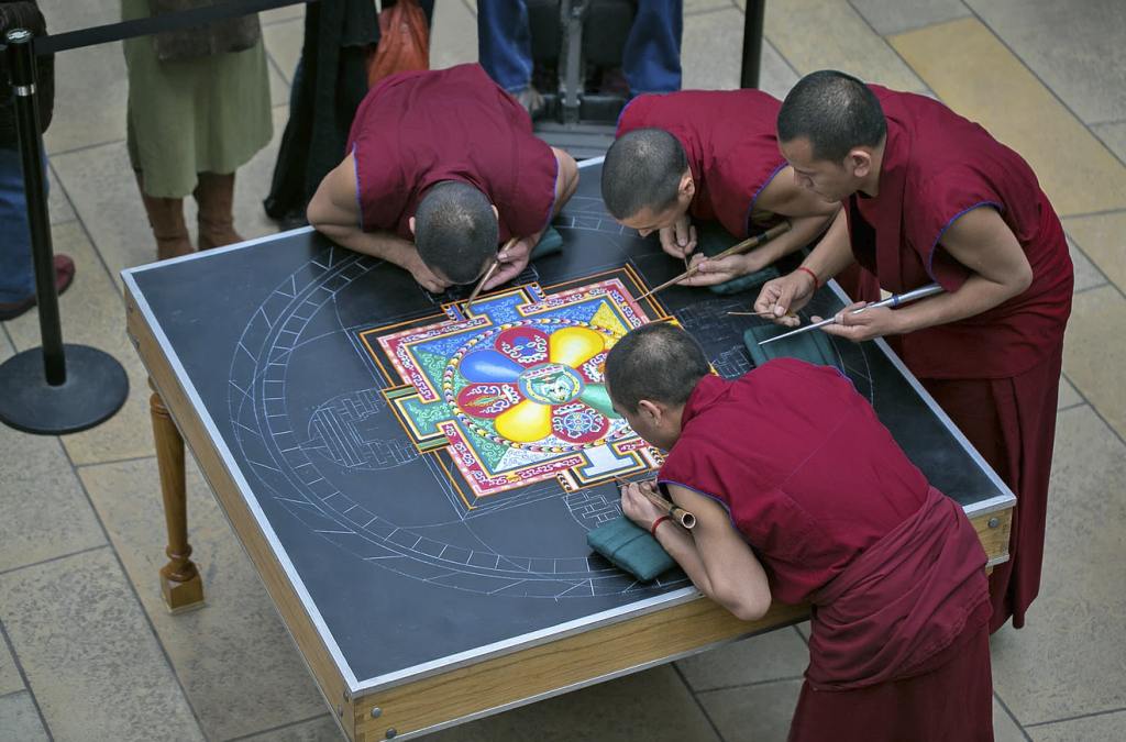 Mandala being created. Photo courtesy of Early Music Now.