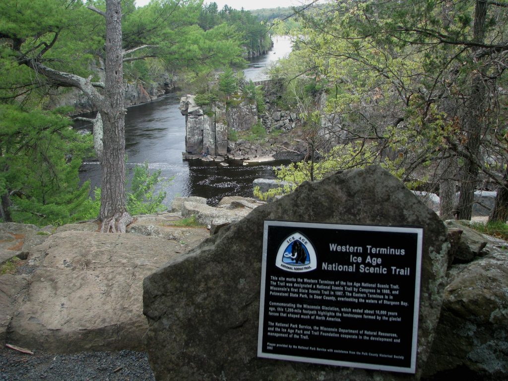 Western Terminus of the Ice Age National Scenic Trail. Photo by MDuchek at English Wikipedia. Photo is in the Public Domain.