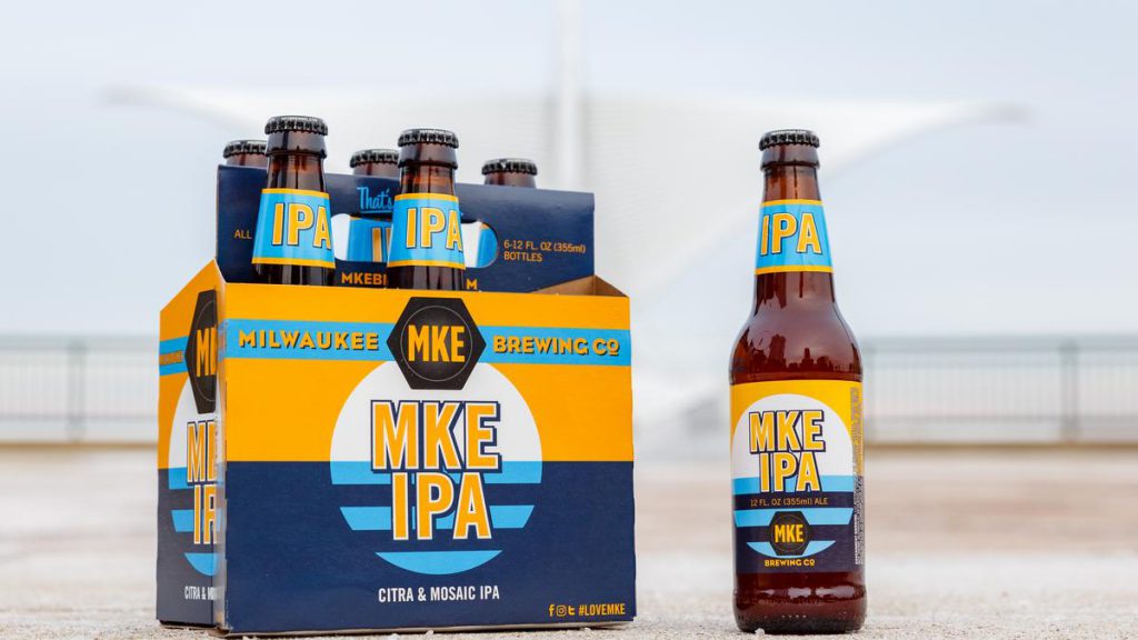 Milwaukee Brewing's MKE IPA beer. Image from Milwaukee Brewing Co.