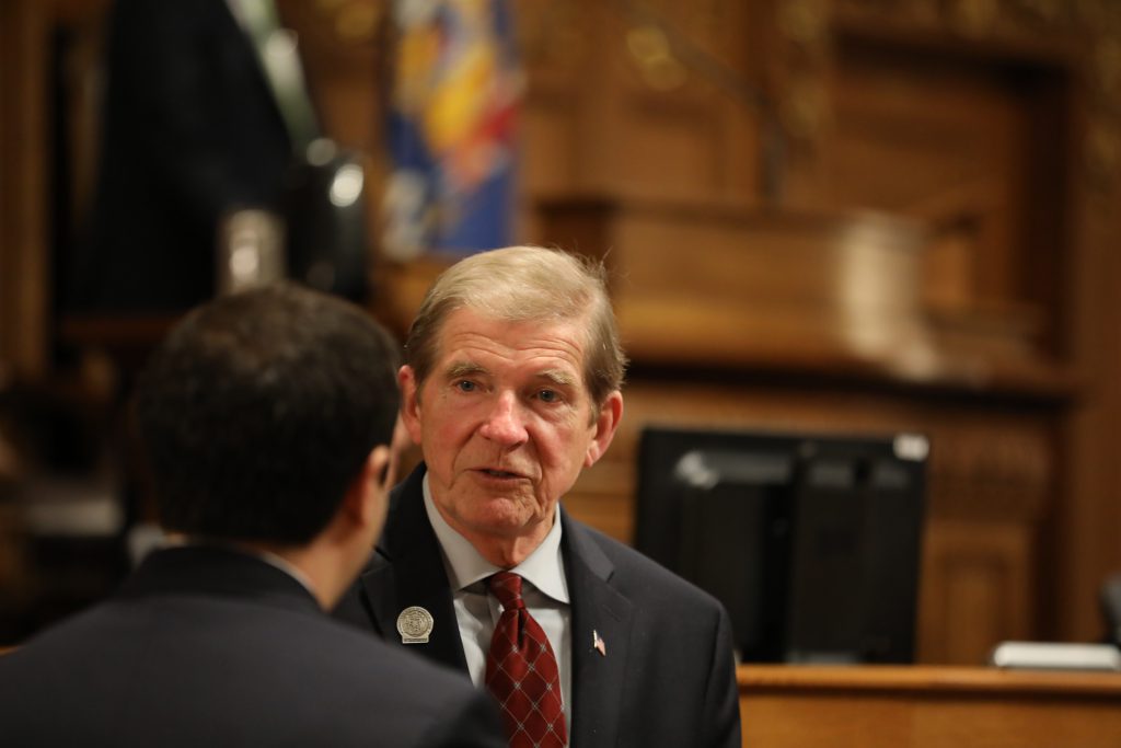 Rep. Jim Ott, R-Mequon, at Gov. Tony Evers' first State of the State address in Madison at the state Capitol building on Jan. 22, 2019. Photo by Emily Hamer/Wisconsin Center for Investigative Journalism.