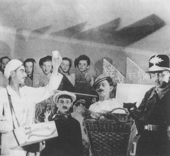 A 1943 production of Brundibar in Prague. Photo is in the Public Domain.