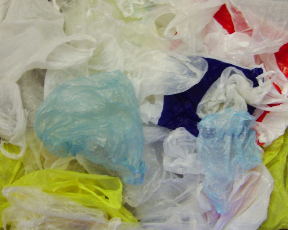 Plastic shopping bags. Photo is in the Public Domain.
