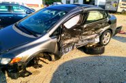 Jennifer Kilburn's Honda after it was hit by a drunken driver on the morning of Aug. 9, 2018. Photo courtesy of Jennifer Kilburn.