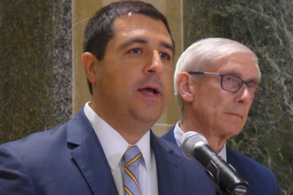 Attorney General Josh Kaul said the opioid epidemic has shattered lives and strained communities across the state. Thursday, May 16, 2019, he announced a lawsuit against the maker of the powerful and addictive opioid OxyContin. Shamane Mills/WPR.
