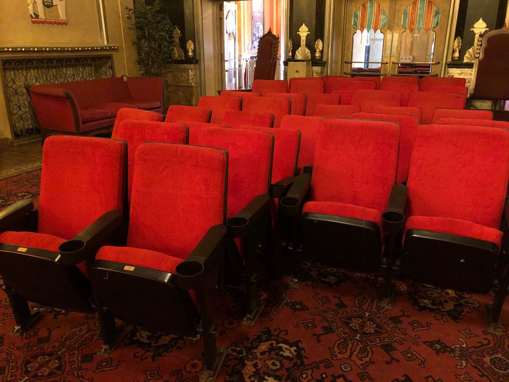 Oriental Theatre seats available for sale. Photo by Jeramey Jannene.