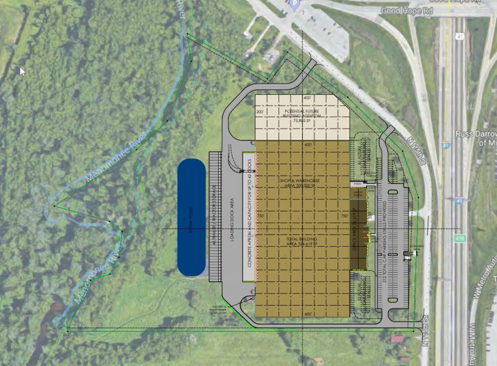 Western Building Products Site Plan. Image from Biohn Building Corporation.