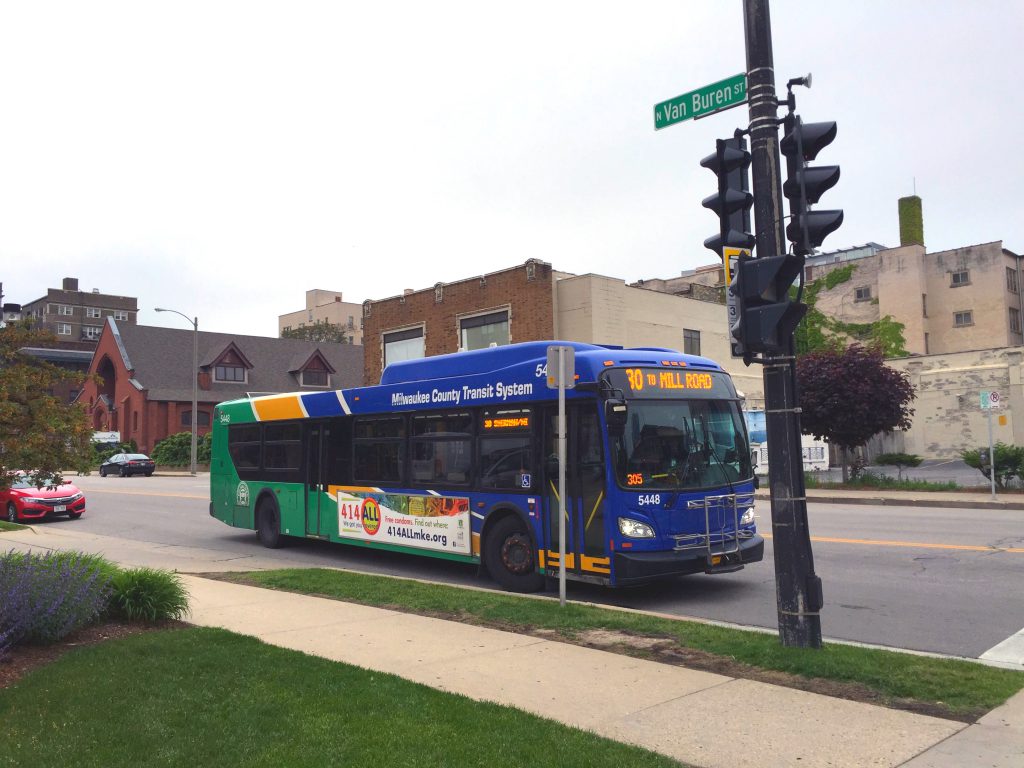 Milwaukee County Transti System bus. photo by Dave Reid.