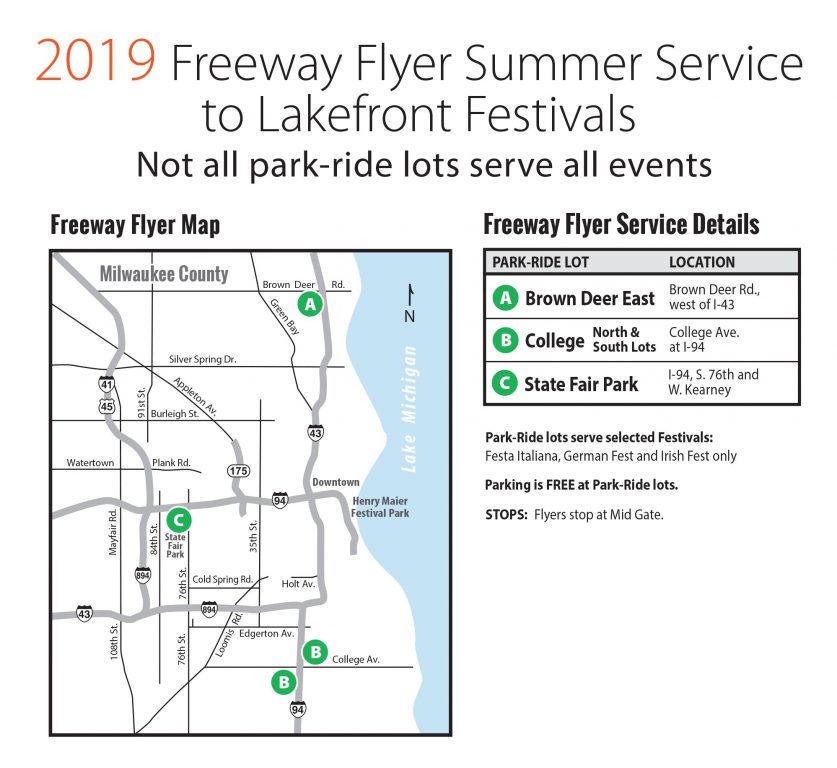 2019 Freeway Flyer Summer Service to Lakefront Festivals