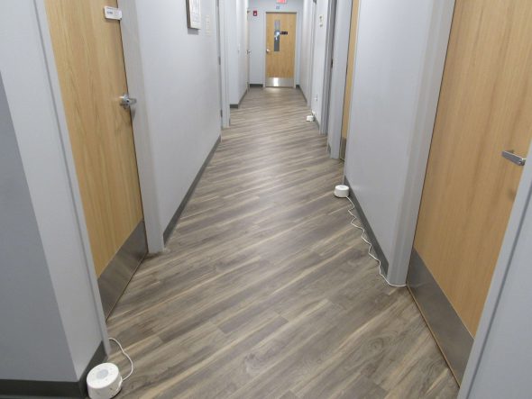 Therapy rooms are wired to sound-cancelling devices on the floor. Photo by Isiah Holmes/Wisconsin Examiner.
