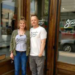 Jeff Redmon and his wife, Dana, outside of Scout Gallery. Photo by Jan Allen.