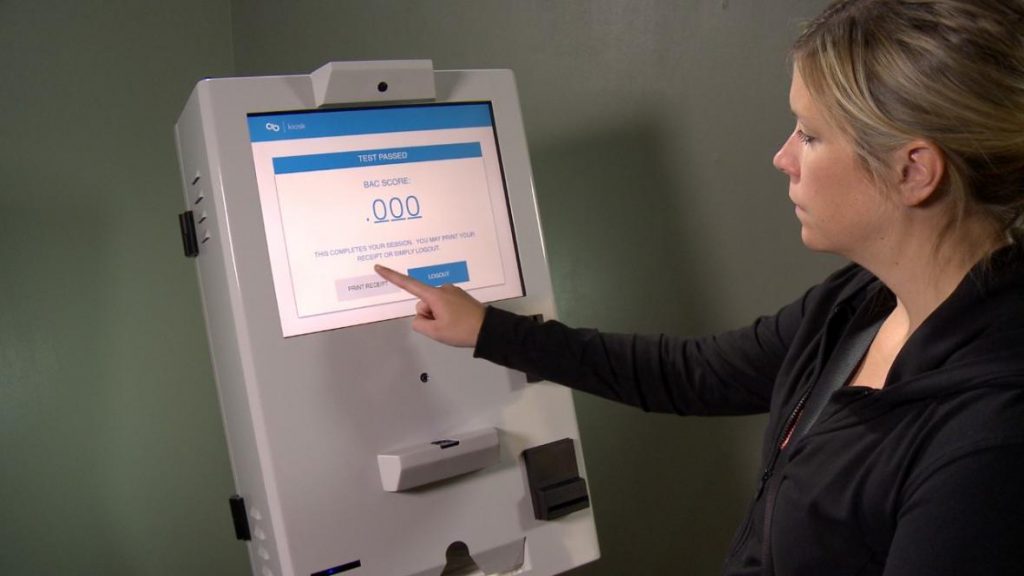The kiosks allow people to take tests without supervision, which county officials say saves staff time. Photo courtesy of Precision Kiosk Technologies.
