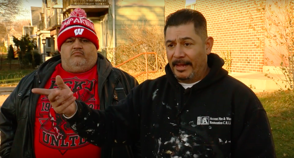 Rafael Mercado, shown during a needle cleanup in 2018, lost four cousins to opioids within a year. He now walks the streets in hopes that no one else will have to endure a similar tragedy. (Photo provided by WTMJ-TV)