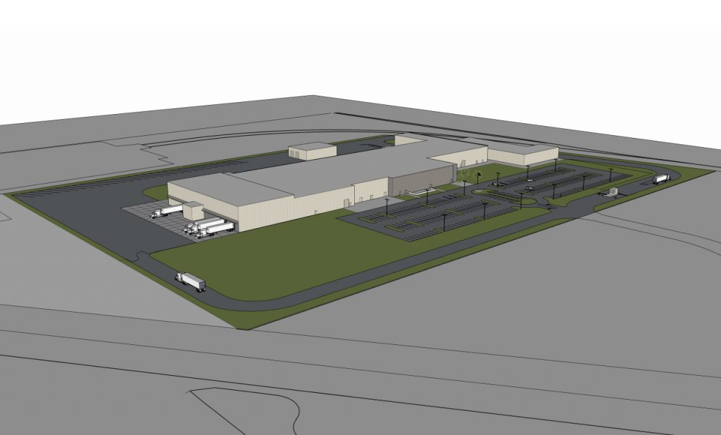 Strauss Brands facility rendering. Rendering by ESI Design Services.