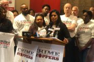 CBS58 anchor Amanda Porterfield speaks at Milwaukee Crime Stoppers press conference. Photo by Jeramey Jannene.